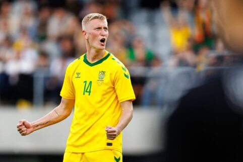 Futbolininkų džiaugsmas laimėjus baudinius: „Pirmame kėlinyje rodėme, kaip turime žaisti“