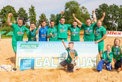 „Kauno Žalgiris“ apgynė „Stiklita“ Lietuvos paplūdimio futbolo čempiono titulą