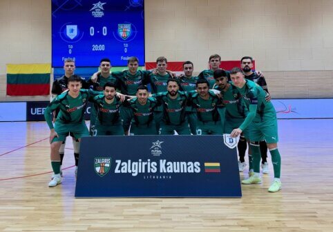 „Kauno Žalgiris“ UEFA Futsal Čempionų lygoje po atkaklios kovos sužaidė lygiosiomis