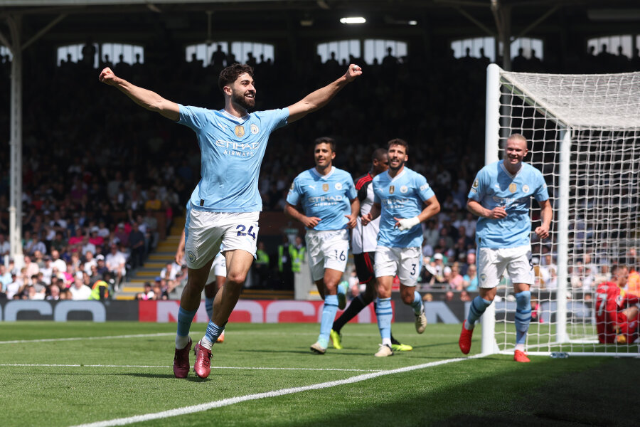 Netikėtas J. Gvardiolo dublis priartino „Man City“ prie „Premier“ lygos titulo