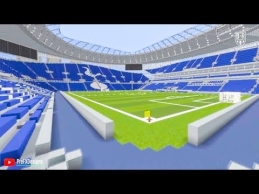 „Minecraft“ pastatyti futbolo stadionai