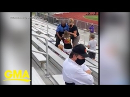 JAV areštuota kaukės stadione nedėvinti mergina